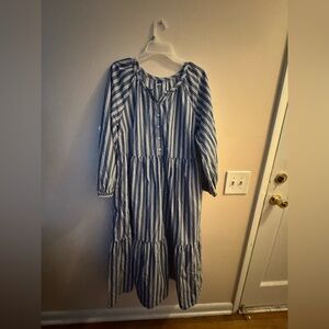 Old Navy Blue and White Striped Top